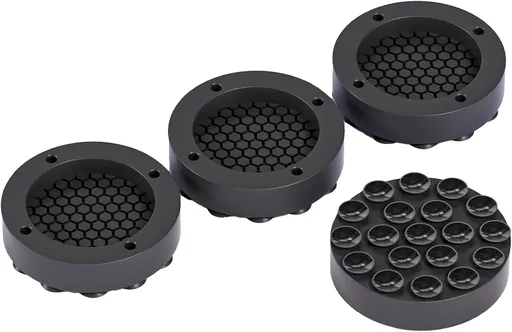 4 Pieces Anti-Vibration Pads for Washing Machines and Dryers, Non-Slip Rubber Feet to Reduce Noise, Movement and Floor Damage, Black