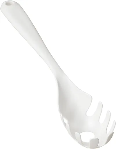 1 Pc White Pasta Fork - Teeth Spaghetti Spoon, Kitchen Noodle Fork Spoon, Spaghetti Fork Server