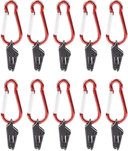 10pcs Tarp Clip With Carabiner Tent Clip Clip For Camping Tent Awning Plastic Tent Tarp Clips Tent Snaps
