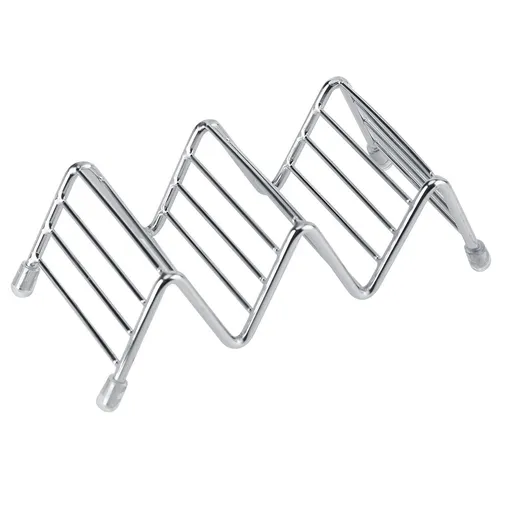 Wave Shape Stainless Steel Mexican Taco Holder Display Stand Shell Rack 2-3 Slot