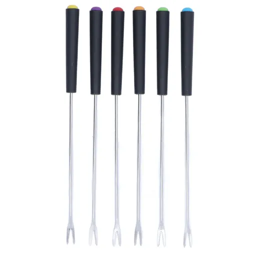 6 Pcs Fondue Forks Stainless Steel Corrosion Resistant Long Forks for Cake Chocolate Fruits Cheese Fondue