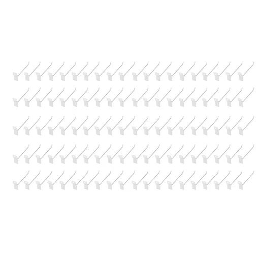 50pcs Slatwall Hooks Slot Plate Hook Slotted Plate Single Wire Hooks for Retail Display 15cm 3.3mm Diameter Silver
