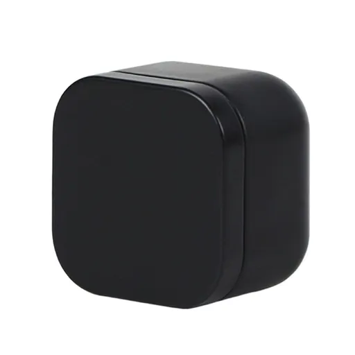 Square Metal Tea Caddy with Secure Lid for Loose Leaf Tea, Coffee, Sweets and Small Dry Goods, Compact Kitchen Storage Tin, Black