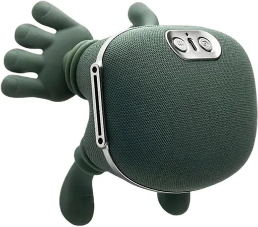 Massager, real hand simulation, deep tissue massage, neck, back and shoulder, 3D kneading, 3 speed adjustable USB charger (green)