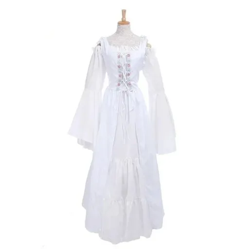 House Of Dasein S-6Xl Medieval Dress Cosplay Halloween Costume For Women Palace Carnival Party - White - Xl