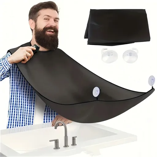 2 pack Beard Bib Apron, Beard Trimming Catcher for Men Shaving Hair Clippings Non-Stick Waterproof Grooming Cloth