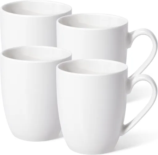 16 oz Large Coffee Mugs Set of 4 Ceramic Coffee Mug White Coffee Cups Tea Cups Idea Gift for Women Men House Warming Gifts New Home Office, 4 Pack (White)