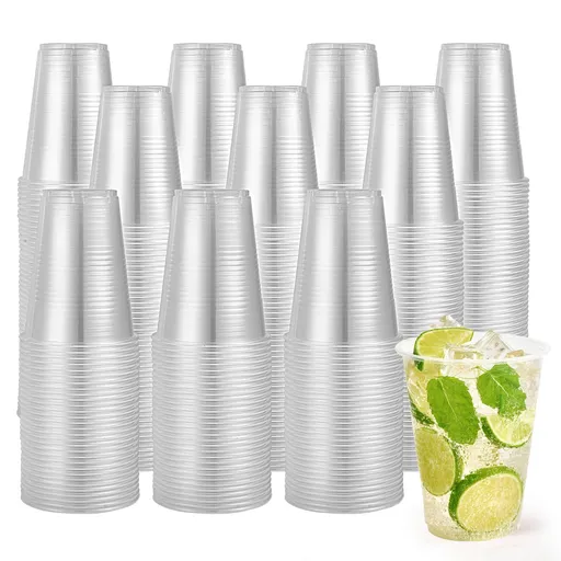 640x 16oz (480ml) Premium Plastic Clear Cups Extra Strong PET BPA Free
