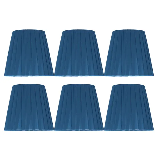 6PCS Modern Simple Lampshade Cloth Lampshade for Crystal Clip On Chandelier Wall Lamp Blue