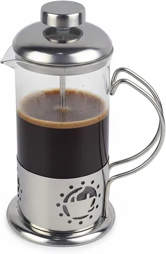 Single Serve French Press Coffee Maker – 12 oz Mini Stainless Steel & Glass Brewer for 1 Cup, Portable & Affordable Manual Coffee Press with Fine Mesh Filter for Home, Travel, or Camping