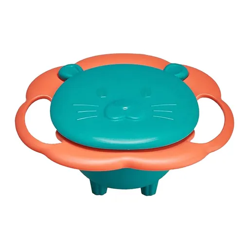 360 Degree Rotating Spill-Proof Toddler Bowl, Baby Food Bowl for Kids, Leakproof Mealtime Tableware with Fun Design
