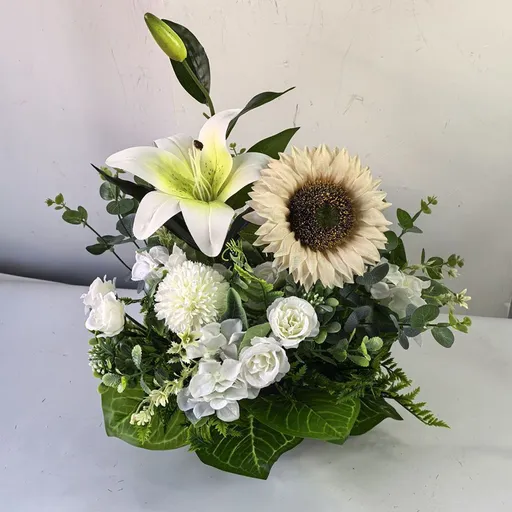 Artificial Flower Arrangement Fake Lilies And Roses Home Decor Accents Garden - Multi-color - Size 31