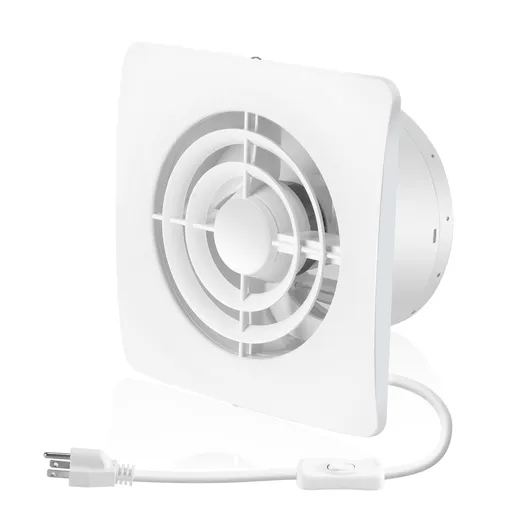 6-in Window Bathroom Exhaust Fan, Wall Mount Exhaust Vent Fan for Kitchen Garage Ventilation, 17W, 39dB Low Noise