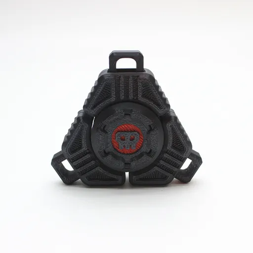 Two Sci-Fi Triangular Keychain Fidget Spinner - 3D Printed EDC Stress Relief Toy(black)