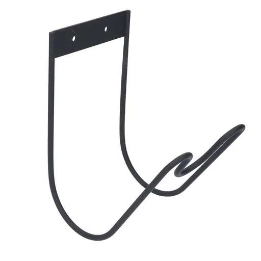 Wall Garden Hose Hanger with Nozzle Slot Black Stainless Steel Wall Mounted Hose Hook for Water Hose Extension Cord Vacuum Hose