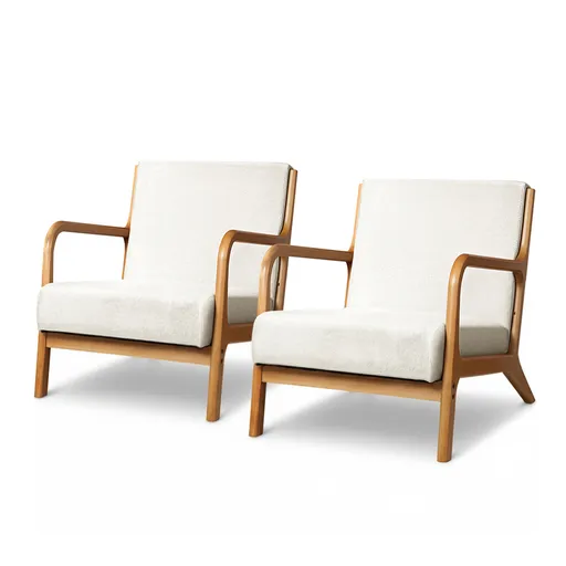 Artiss 2X Armchair Faux Fabric Beige