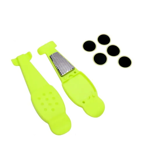 Bicycle Tire Puncture Repair Kit Bicycle Tire Repair Kit Tyre PatchesLevers Rasp Tool - Green