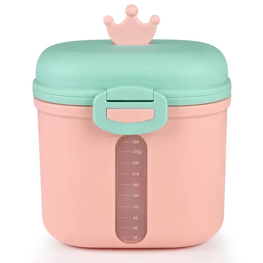 Baby Formula Dispenser On The Go, Portable Milk Powder Formula Dispenser with Scoop,Formula Containers for Travel Hold 12.7oz/360g Formula, Pink