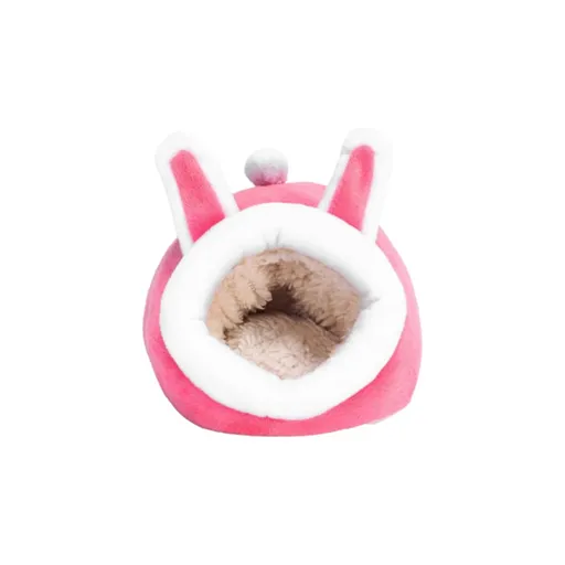 Small Pet Bed Cotton House Warm Hedgehog Hideout for Hamster Sugar Glider Squirrel Bearded Dragon Pink