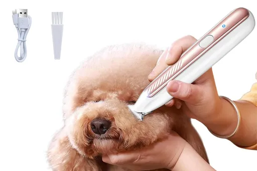 Dog Paw Trimmer with LED Light Low Noise Dog Grooming Clippers for Paws Eyes Ear