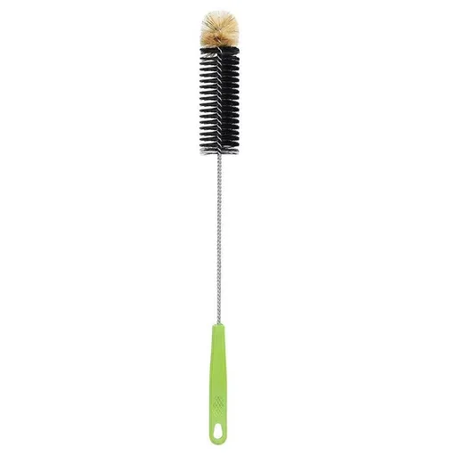 Long Bottle Brush | Stainless Steel Wire & Nylon Bristles | Flexible for Narrow Neck Beer, Wine & Kombucha Bottles | Thorough Cleaning with End Bristles | Durable Plastic Handle with Hanging Hole