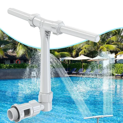 Upgrade Pool Fountain - Dual Spray Water Fountains for Above Ground/Inground Pools, 2-in-1 Adjustable Waterfall Pool Sprinkler Fountain