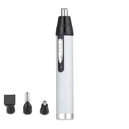 Nose Hair Trimmer,Ear and Nose Hair Trimmer Clipper,Waterproof Nose Hair Trimmer for Men Women,Battery-Operated Trimmer,3 in 1 Rechargeable Nose Hair Trimmer,Easy Cleansing,White
