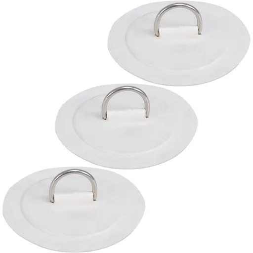 3pcs Stainless Steel D Ring Patch for Inflatable Boats, No Drill PVC Base Rounded Edges for Kayaks