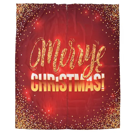 Christmas Curtain Polyester Fiber 3D Digital Printing Merry Christmas Custome Curtain for Outdoor Porch Balcony150x166cm Christmas 5