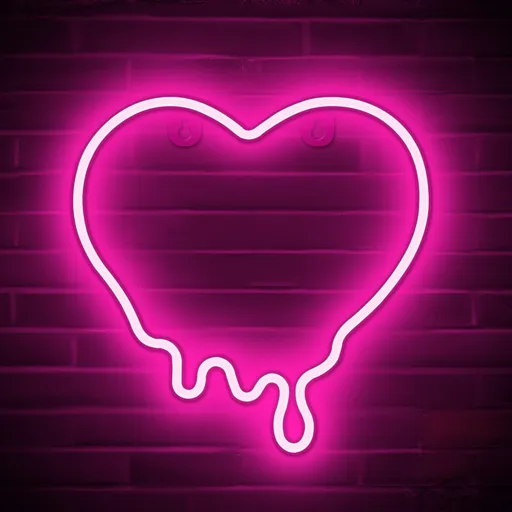 Heart Neon Sign - Melt Heart Light for Teens/Kids/Girls Room Decor - USB Powered Neon Heart Sign with On/Off Switch