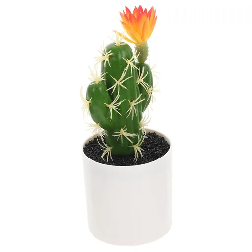 Artificial Cactus, Artificial Cactus Faux Flowering Cactus Fake Succulent Potted Plant Faux Succulents Plants