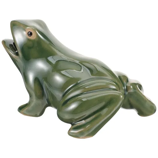 Outdoor Ceramic Frog Fountain for Garden Pond, Patio, and Office Desk Decoration, Water Feature Ornament