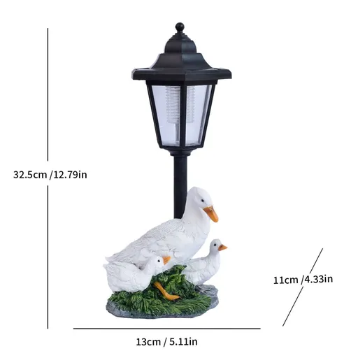 Resin Hummingbird Solar Lamp Outdoor Garden Sculpture Couple Hummingbird - Multi-color - Size 48