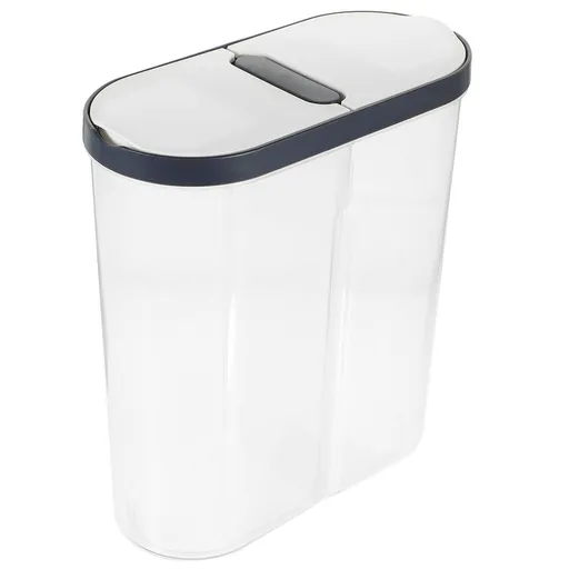 Airtight Cereal Storage Container with Sealed Lid and Divided Compartments, Transparent Design for Kitchen and Home Organization