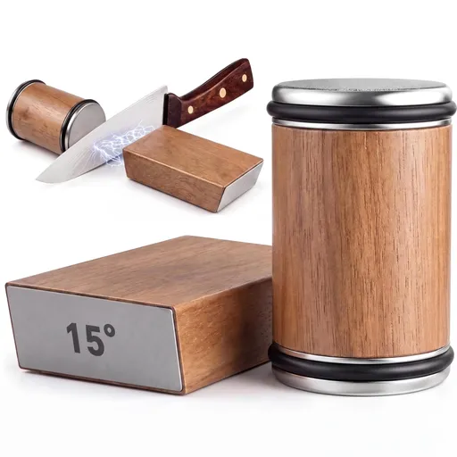 2-in-1 Knife Sharpener Set for Home & Kitchen, Sharpens Blades Fast & Easy (brown)