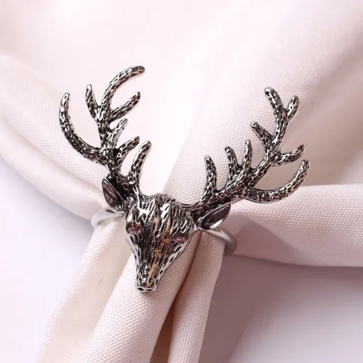 Set of 4 Deer Napkin Holders Christmas Table Decor Holiday Party Accessories Xmas Dining Decoration