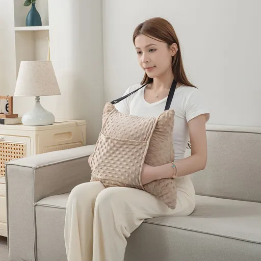 Hysterectomy Recovery Pillow with 2 Pocket for Abdominal Surgery, Hysterectomy Recovery Must Haves Essentials Abdominal Pillow Post Surgery Gifts for Women - Beige - Size 21.5in*18.5in*14.5in