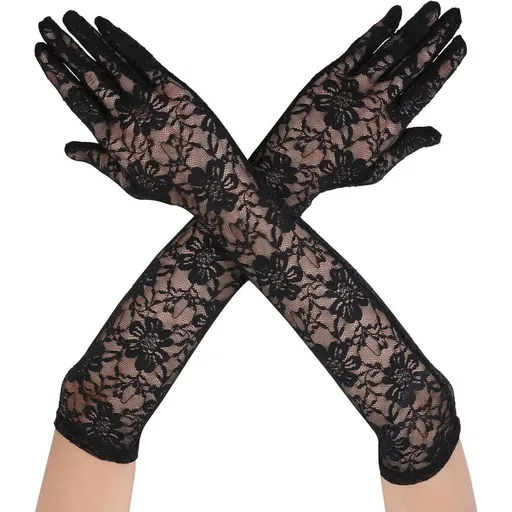 Women's Long Lace Floral Opera Gloves Wedding Bridal Gloves Bridal Dance Gloves Party Stretchy Elbow Length Gloves