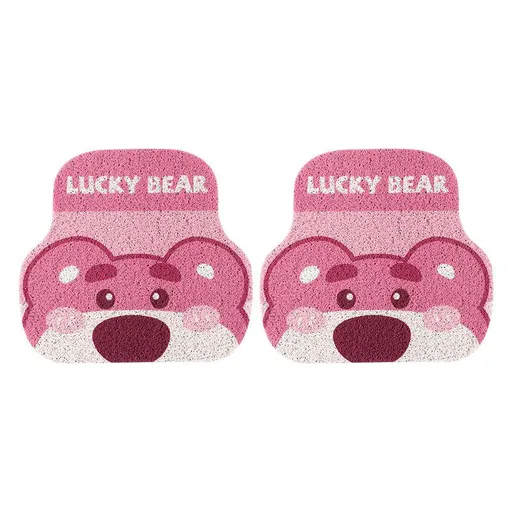 Cartoon Bear Car Floor Mats PVC Universal Non Slip Pink bear head back 2