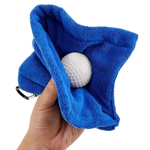 Portable Golf Ball Cleaning Towel Keychain Buckle Men Women Golf Ball Cleaner Wipe Cloth Towel for Outdoor Sports Golfers Supplies