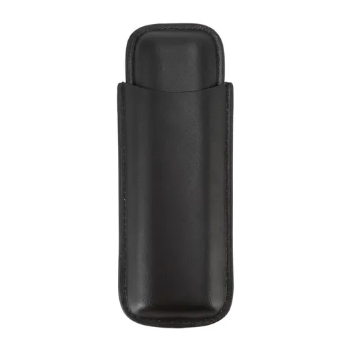Leather Cigar Case Portable 2 Finger Cigar Holder for Travel Business Trip Boyfriend Gifts Black