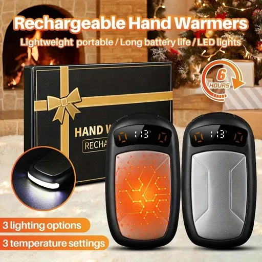 Rechargeable Hand Warmers 2-in-1 Rapid Heating 3 Adjustable Modes Portable Magnetic Design