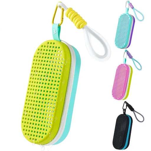 Swim Goggle Case For Swimming Goggles, Swimmer Gifts for Kids Teens Adults, Silicone Cases with Drain Hole