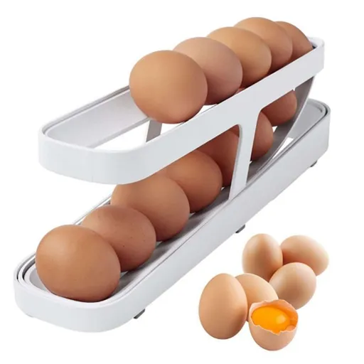 Egg Dispenser, Space-Saving Rolling Eggs Dispenser and Organizer for Refrigerator Storage plastic that’s durable and easy to clean