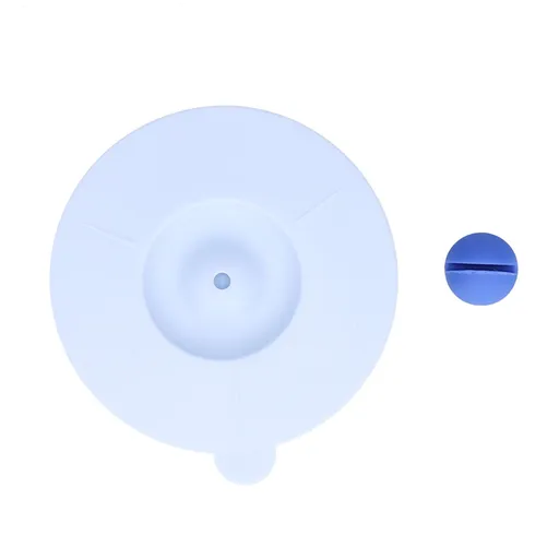 Silicone Cup Lid Dustproof Cartoon Design 10.1cm Light Blue