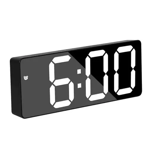 USB LED Digital Desk Alarm Clock with Temperature Date and 3 Alarms - White