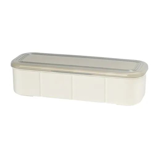 Clear Seasoning Box with 4 Compartments - Spice Organizer with Lids and Spoons - Condiment Container Set for Salt, Sugar, Pepper, and More - Countertop Spice Storage