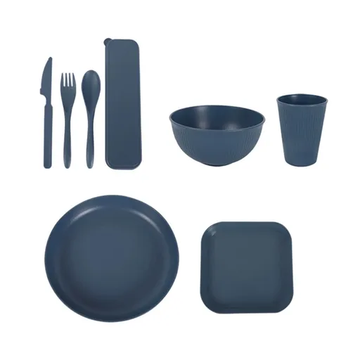 Wheat Straw Dinnerware Sets, Unbreakable Dinnerware, Microwave, Dishwasher Safe Reusable Tableware Set (8pcs)