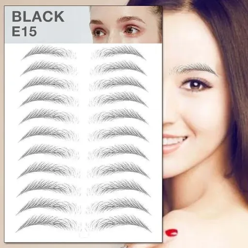 3D Waterproof Eyebrow Tattoo Sticker Hair-Like Natural Brows for Sparse Eyebrows - E15