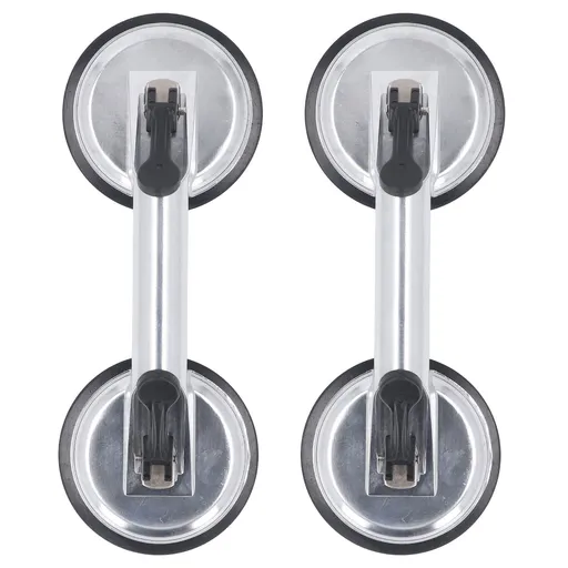 2Pcs Double Handle Suction Cups Plate 100KG Load Capacity Heavy Duty Aluminum Alloy Suction Cups for Glass Window Tiles Mirror